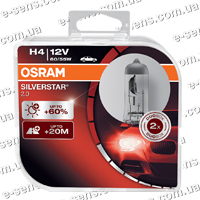 Лампа H4 OSRAM Silverstar 2.0 60% к-т